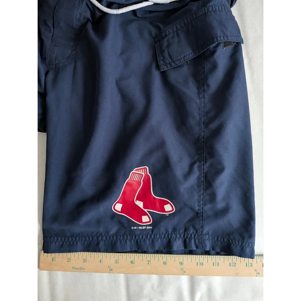 MLB Boston Red Sox Board Shorts Mens XL Navy Blue Floral Swim Trunks Cargo 2009